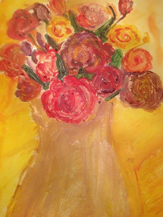 Weddings roses in a vase