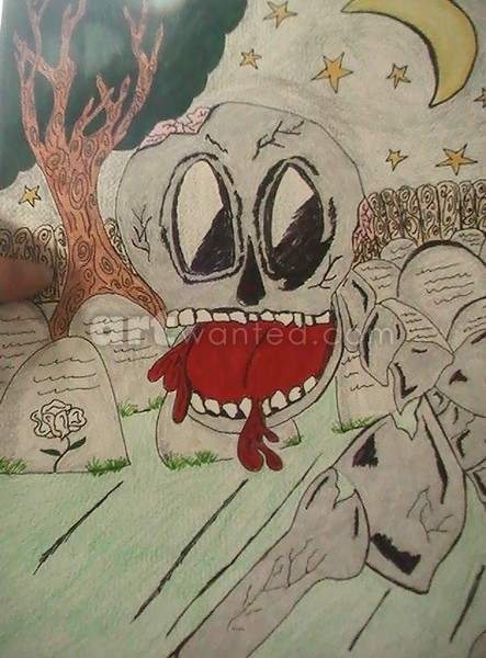 skeleton in grave yard