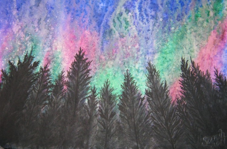 Auroura Through the Pines