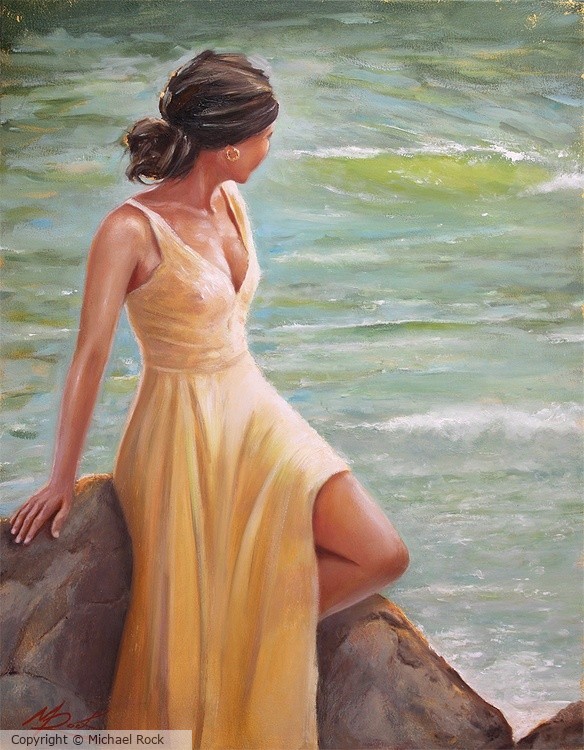 WOMAN IN A YELLOW SUMMER DRESS