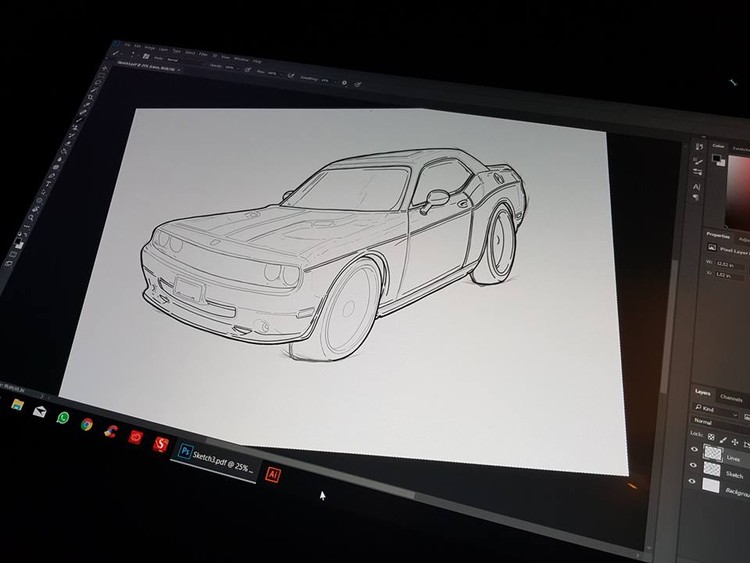 Digital Sketch Car