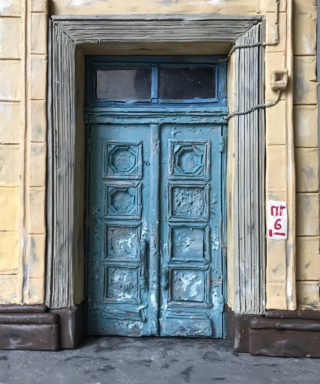 Front Door, plasticine, cardboard, 17.5x12.5x19 cm