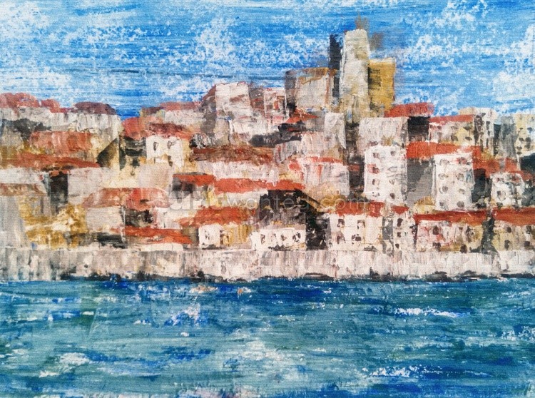 The landscape of a small coastal town