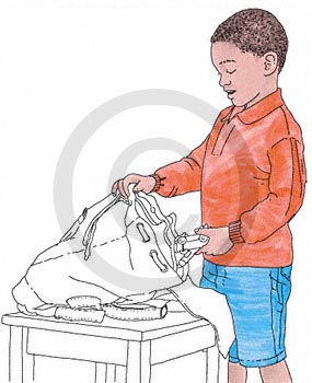 Ethnic Male Child/Packing for Trip