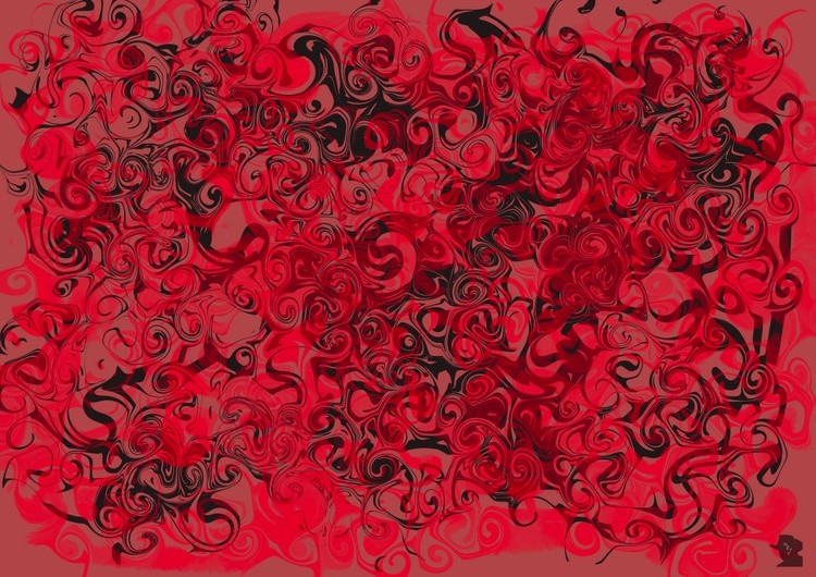 Red and black swirls