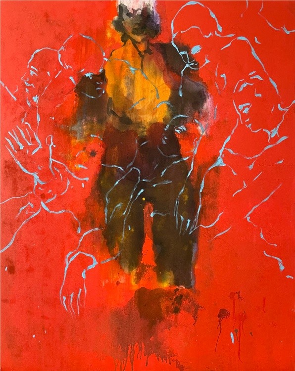 UntitledMixed media on linen canvas100x80 cm2024