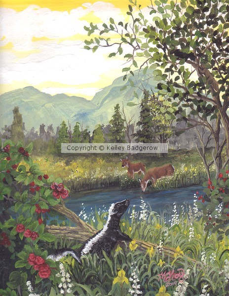 Mountain Skunk Wildlife Scene