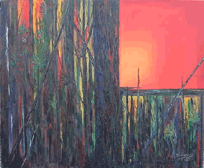 Sunset through the trees