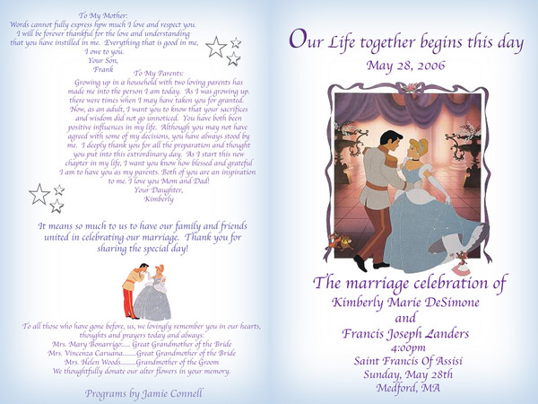 program for friends wedding