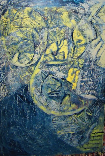 Personage in blue and yellow