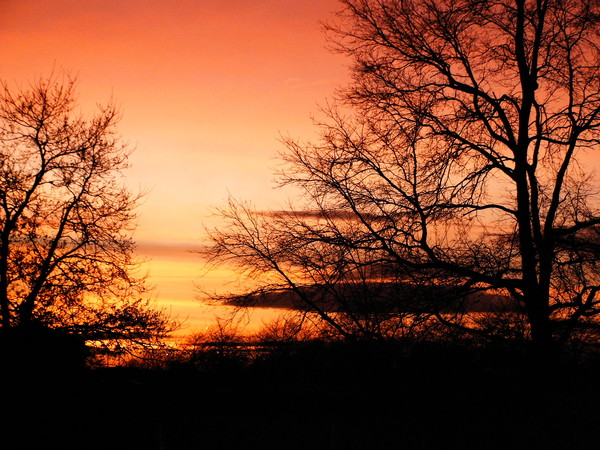 Sun setting.