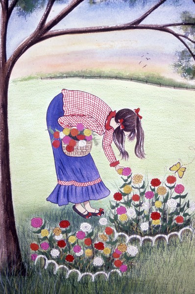 Heather Picking Flowers