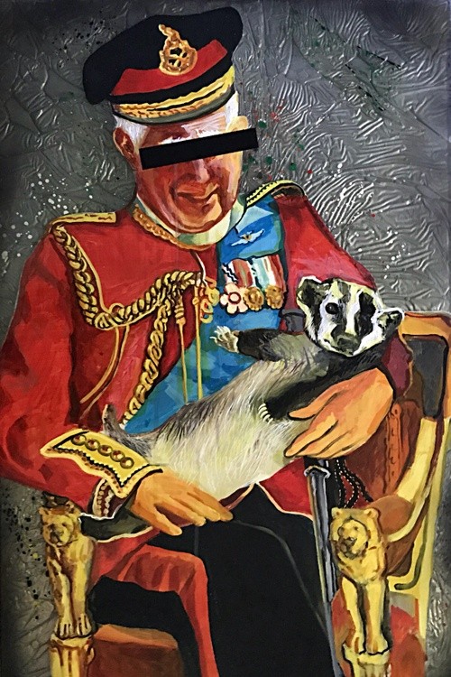Important-Looking Figure with Badger