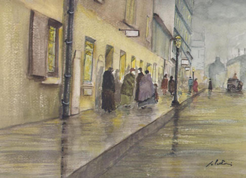 Rainy Glasgow Street