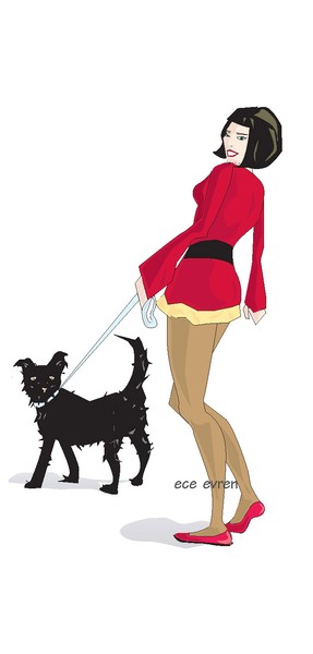 the girl with her pet