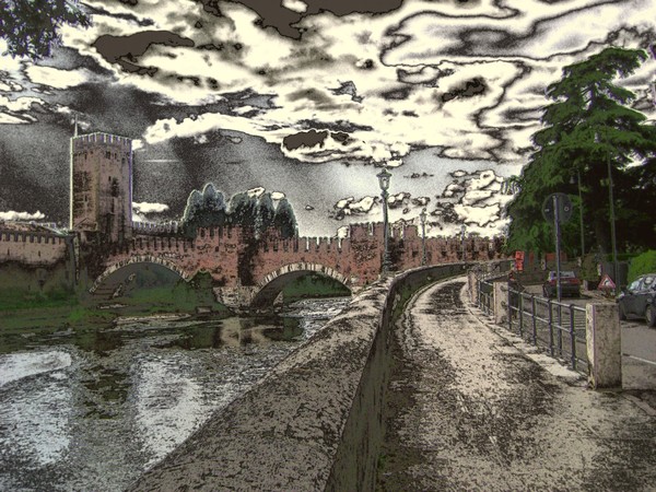 Castelvecchio all'imbrunire
