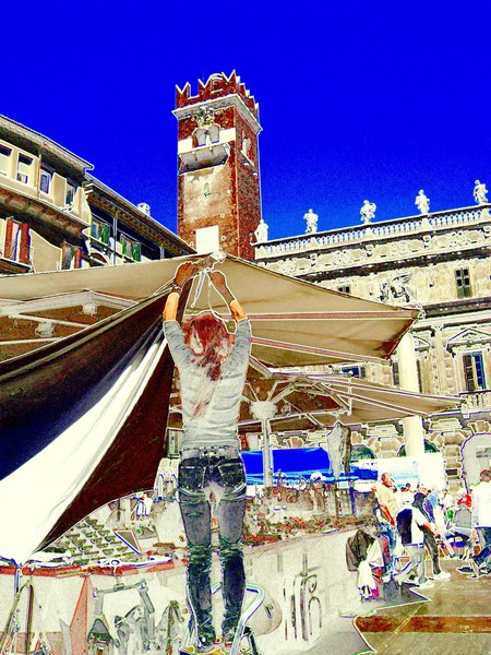 placing the sun umbrellas