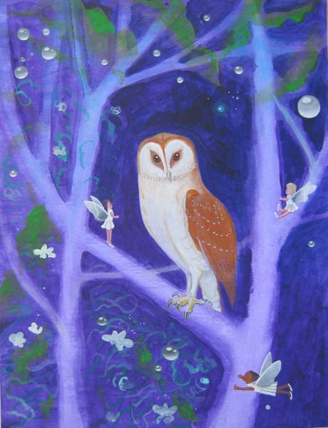 Fairies with Barn Owl