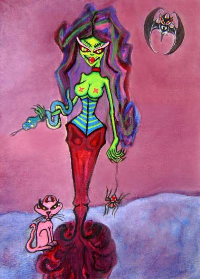 Snakelady w/her pets