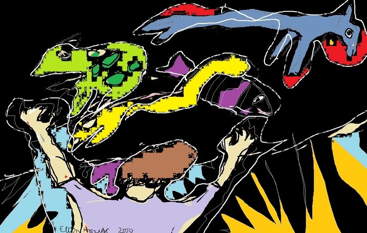 Frank juggling animals in the dark.......(c) 2020