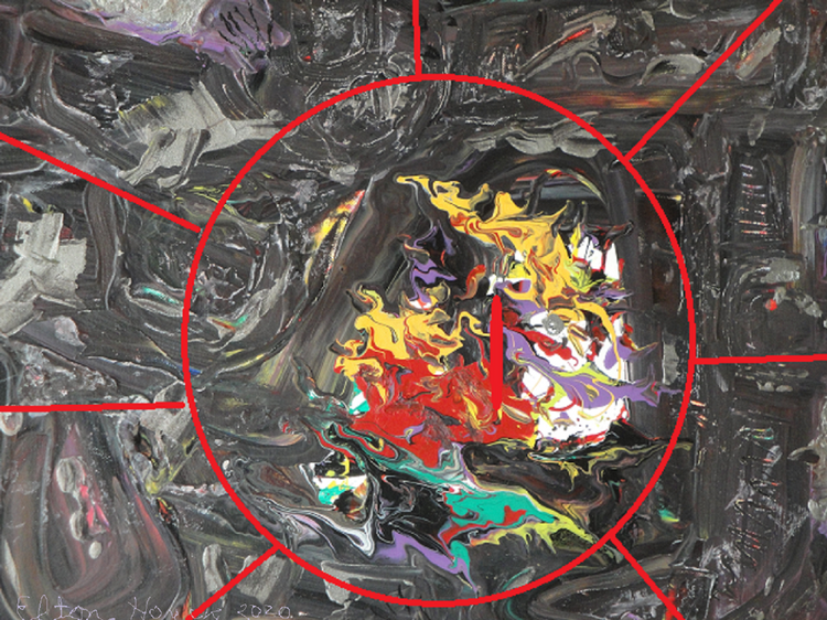 Russian bombsite view--NUCLEAR BLAST ZONE-Major U.S. City...(c)...2009,  2020 elton houck