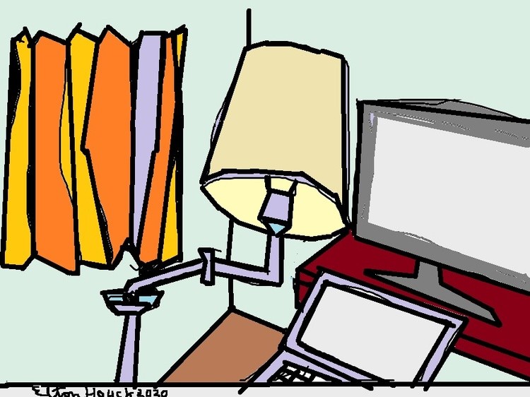 the lamp.....(C) 2020....ELTON HOUCK digital art..INTERIORS .No. 1.....