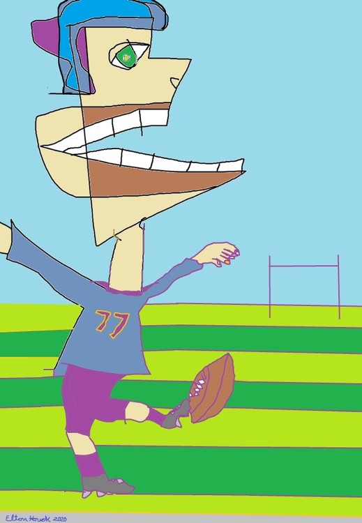 Jethro Imagines himself as a FUTURE HALL OF FAME KICKER....(c)....2020....elton houck....digital