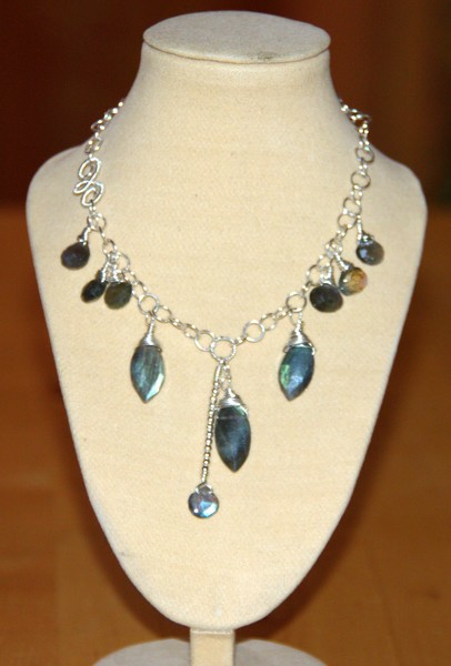 Delicate labradorite and sterling silver necklace