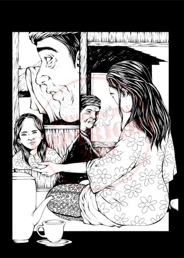 comic panel inking