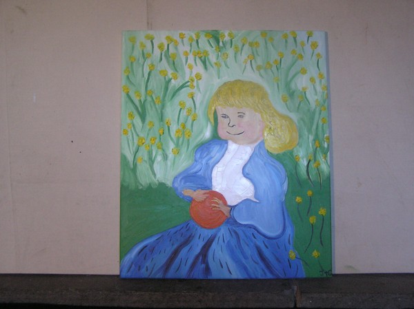 girl with orange copy of van gogh
