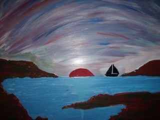 Sailing at dusk.