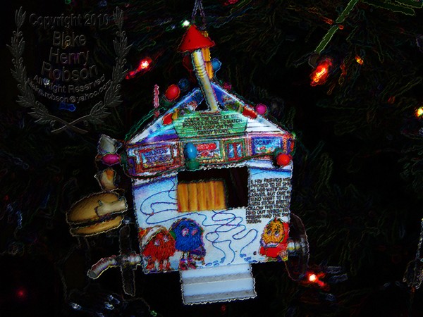 Christmas tree, ornaments, tinsel & colorful light