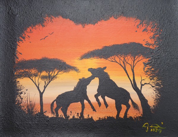 Zebras fighting II