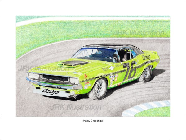 Posey Challenger transam car Limited Edition print
