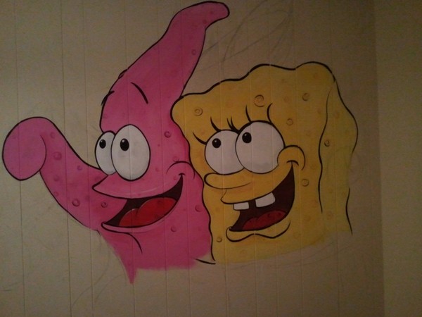 4ftx5ft acrylic with brush on wall