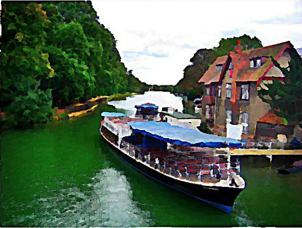 RIVER BOAT ON THE THAMES AT OXFORD