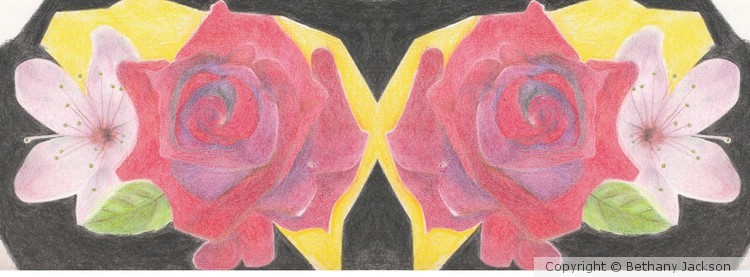 Rose & Cherry Blossom: Mirrored