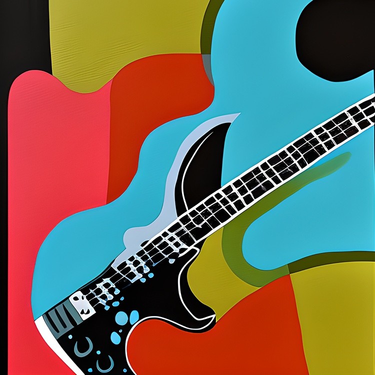 Popart retro electric guitar