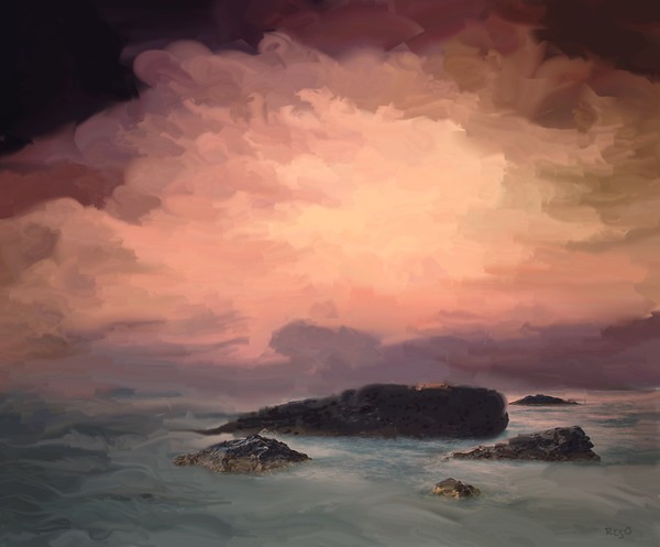 Sunset Over Sea