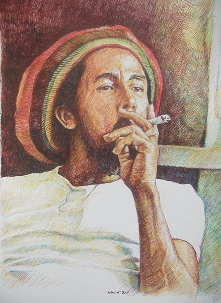 Bob Marley Drawing Art  Drawing Skill