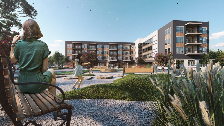 Exterior rendering,commercial public park 