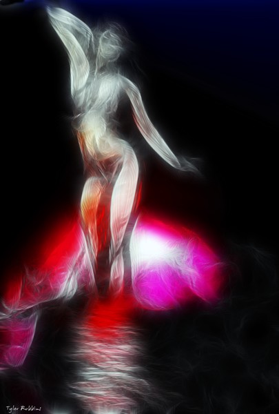 Girl in water abstract