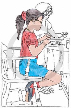 Ethnic pre-teen female eating 