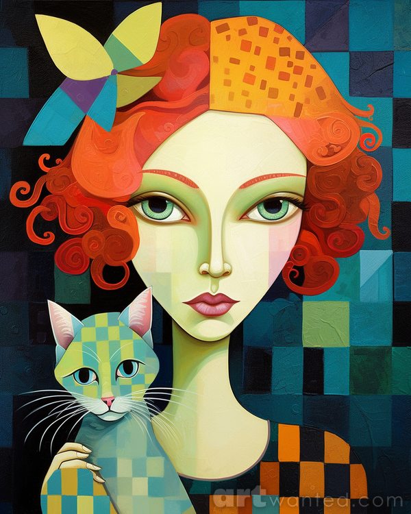 Woman and cat