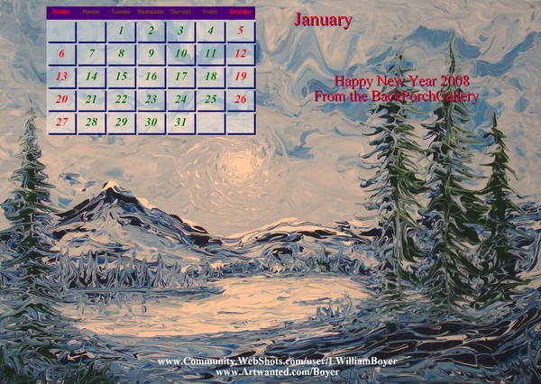 Finger Painting Calendar January 2008