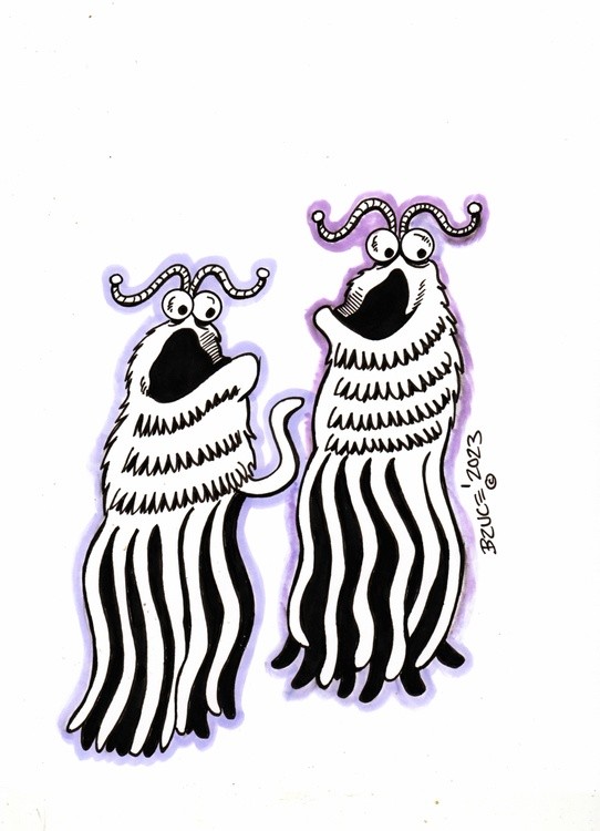 Black and white 'Yip Yip Martians'