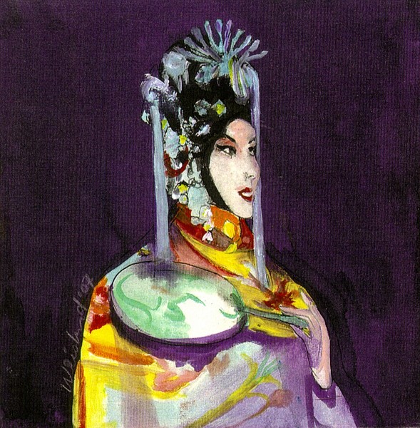 Chinese Opera Singer With Fan