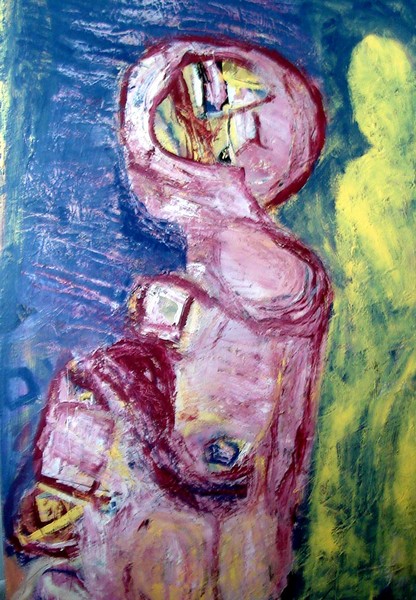 red and yellow figurative
