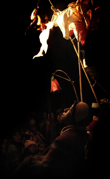 Kid in the night, Cusco, Peru