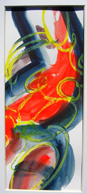 Yellow nude on red